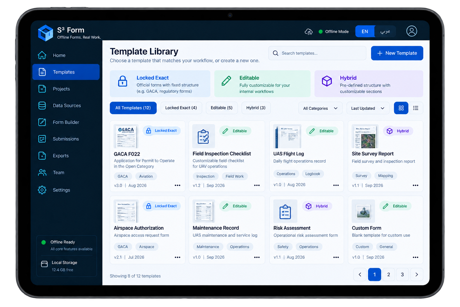 S³ Form: Templates that fit the process