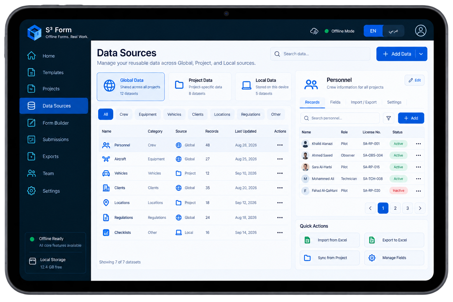 S³ Form: Reusable data sources