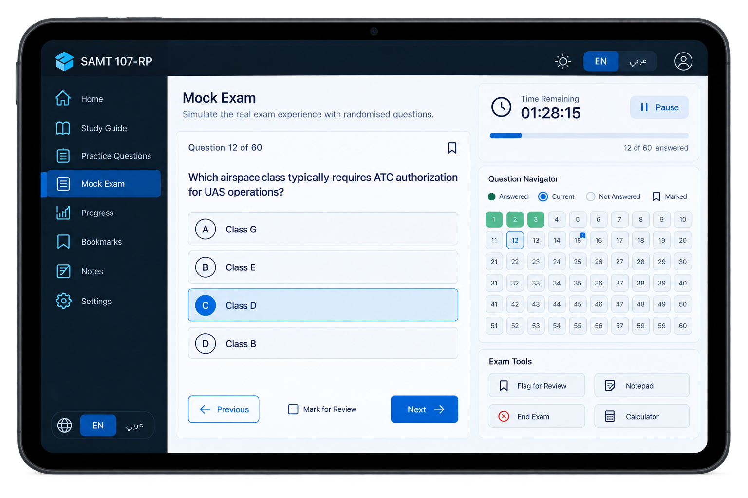 SAMT 107-RP: Test readiness and return to the result